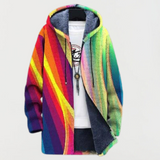 Martina™ | Giacca con cappuccio a righe arcobaleno