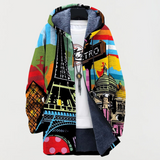 Ute™ | Giacca con cappuccio con collage di città