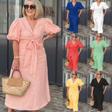 LYNORA | ELEGANTE ABITO MIDI CON SCOLLO A V