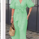LYNORA | ELEGANTE ABITO MIDI CON SCOLLO A V