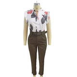 Florabel - Elegante completo con maniche a volant