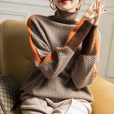 Eleanor | Maglione con Collo Alto Herringbone Luxe