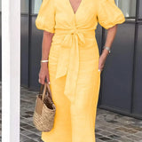 LYNORA | ELEGANTE ABITO MIDI CON SCOLLO A V