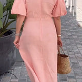 LYNORA | ELEGANTE ABITO MIDI CON SCOLLO A V