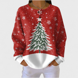 Hermine™ | Pullover con albero di Natale in Rosso