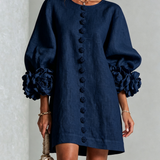 Patrizia | Minivestito a Fiori con Bottoni