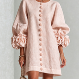Patrizia | Minivestito a Fiori con Bottoni