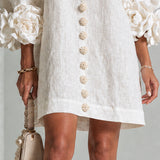 Patrizia | Minivestito a Fiori con Bottoni