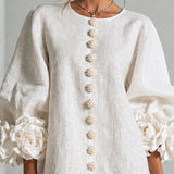 Patrizia | Minivestito a Fiori con Bottoni