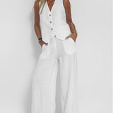 Aira - Ensemble Gilet con Bottoni & Pantaloni Larghi