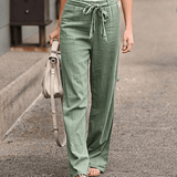 Joleen - Pantaloni da donna casual con cordoncino e vita elastica