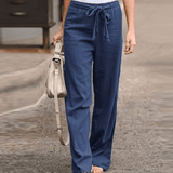 Joleen - Pantaloni da donna casual con cordoncino e vita elastica