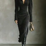 OFELIA | ABITO MAXI ELEGANTE CON SCOLLO A V
