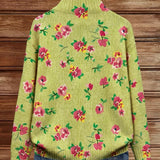 Birgit | Giacca a maglia con zip e fiori