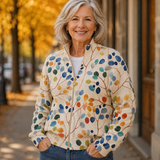 Claudia™ | Cardigan con Foglie Acquerello
