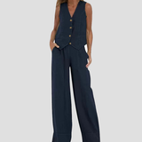 Aira - Ensemble Gilet con Bottoni & Pantaloni Larghi