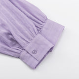 Viola - Completo con bottoni e pantaloni corti leggeri