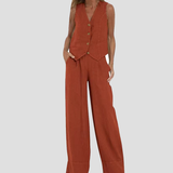 Aira - Ensemble Gilet con Bottoni & Pantaloni Larghi
