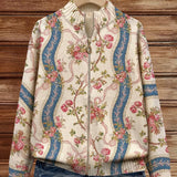 Roswitha | Giacca a maglia con zip e rose