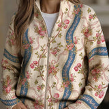 Roswitha | Cardigan con zip e rose