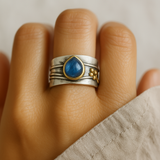Konstanze | Anello con pietra blu