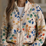 Claudia™ | Cardigan con Foglie Acquerello