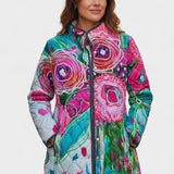 Roswitha™ | Giacca trapuntata con fiori in rosa