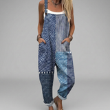 Salopette in Patchwork Boho Blu