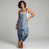 Salopette in Patchwork Boho Blu