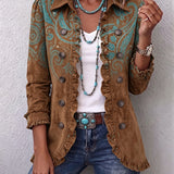 Ilse™ | Blazer in Marrone con Paisley Turchese