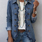 Dagmar™ | Blazer Blu con Volant