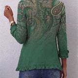 Marion™ | Blazer Verde con Paisley