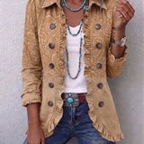 Inge™ | Blazer in Khaki con Orlo a Rouches
