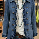 Dagmar™ | Blazer Blu con Volant
