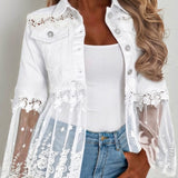 Susanne™ | Giacca bianca con volant traforato