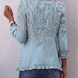 Cornelia™ | Blazer in Azzurro Chiaro con Paisley