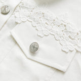 Susanne™ | Giacca bianca con volant traforato
