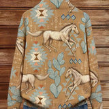 Beate™ | Cardigan con cavalli e cactus