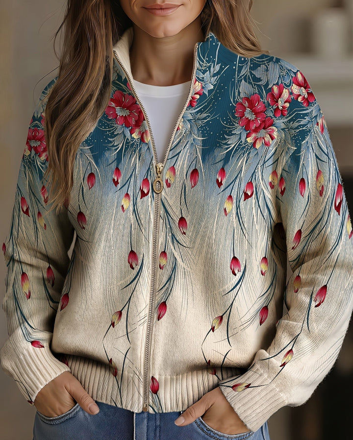 Susanna | Cardigan con zip e sfumature di colore